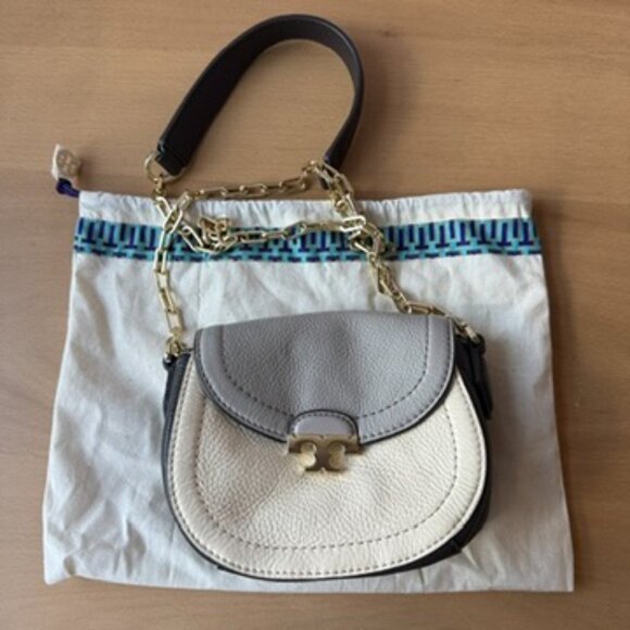 Women's Tri-Color White, Grey, Black Tory Burch Crossbody Bag with Dust Bag - Picture 16 of 16